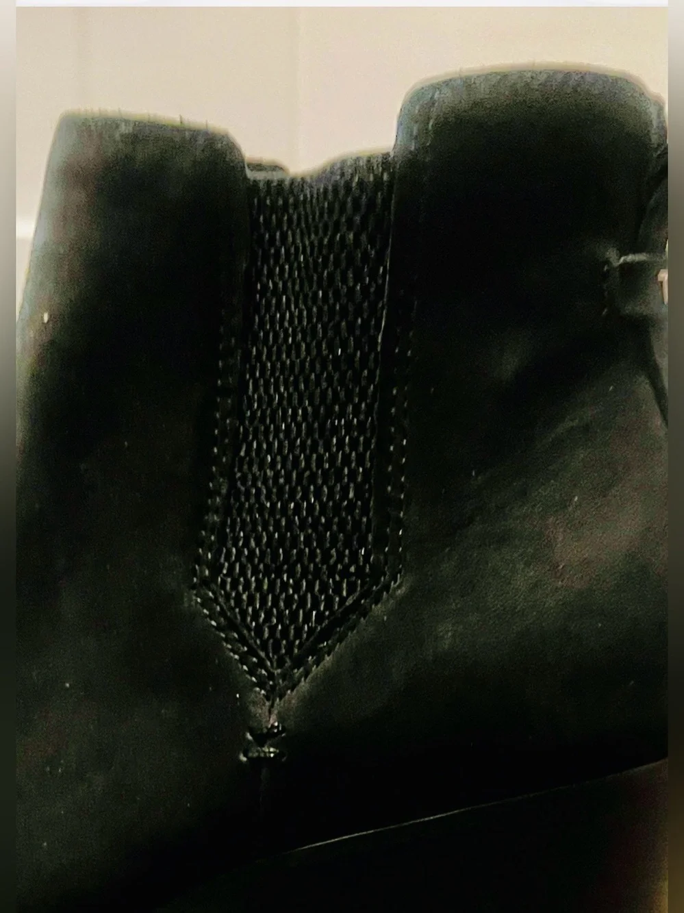 Toms Black Suede Chelsea Block Heel Ankle Boots